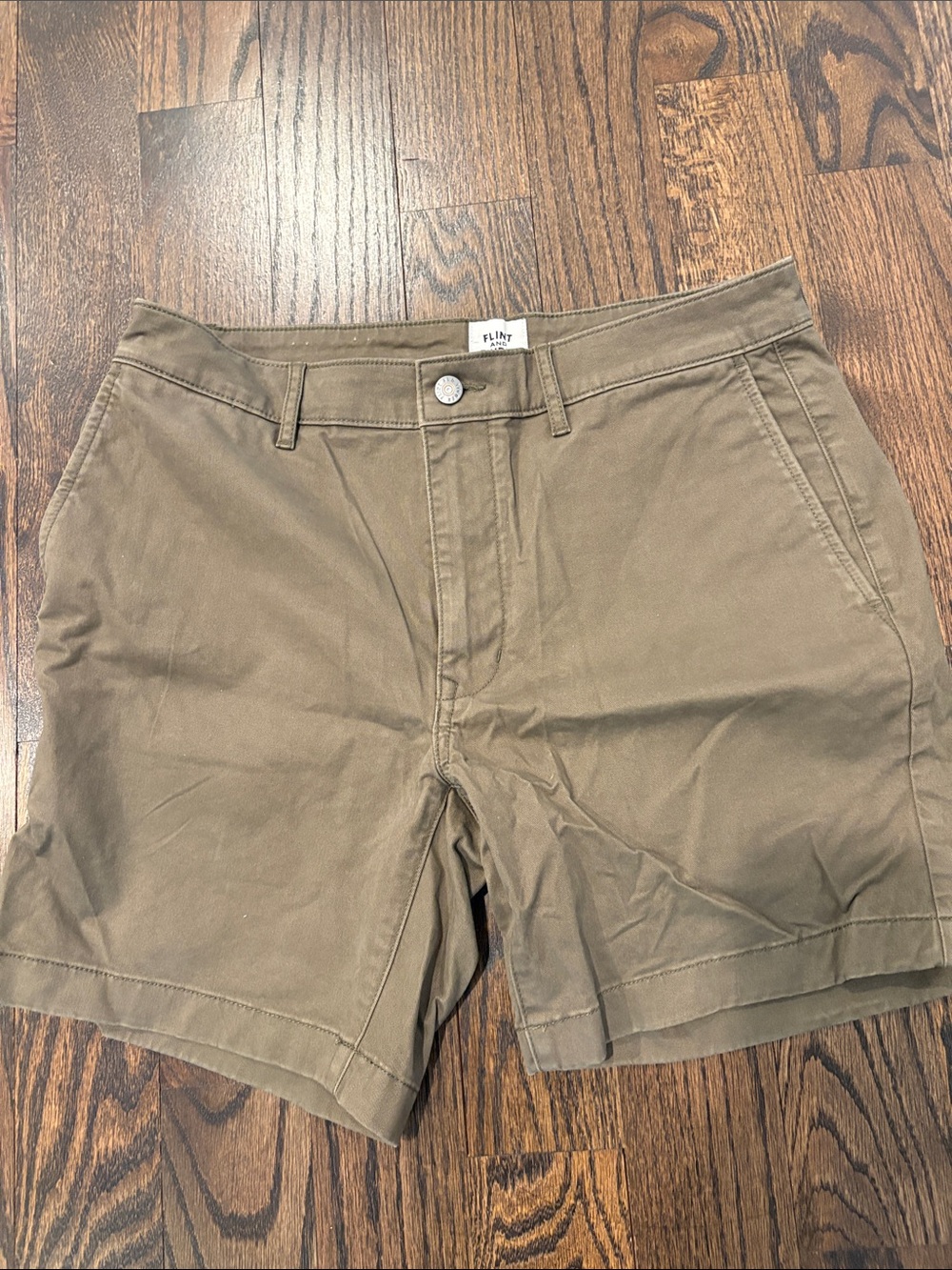 Flint and Tinder Men's Olive Chino Brushed Cotton Shorts Size 31